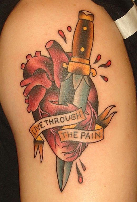 Coloured Heart Tattoos